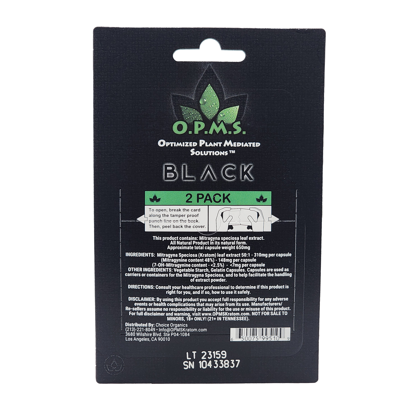 OPMS Black Kratom Extract Capsules