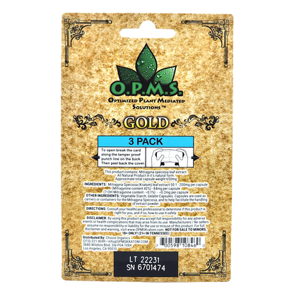 OPMS Gold Kratom Extract Capsules